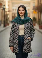 کت مخمل سوزن دوزی طرح لوزی کد 187