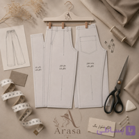 پک الگو آماده خیاطی شلوار بگ زنانه از سایز 38 تا 46 به صورت جدا چاپ شده