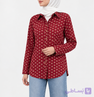 شومیز و پیراهن زنانه گل های سفید جنس لنین طرح دار