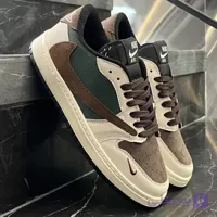 کفش کتانی مردانه نایک ترویس یشمی قهوه‌ای NIKE travis scott