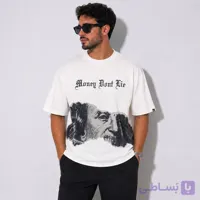 تیشرت مردانه سفید طرح MONEY تک سایز L