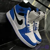 کفش کتانی مردانه نایک جردن 1 ساقدار سفید بنفش Nike Jordan 1