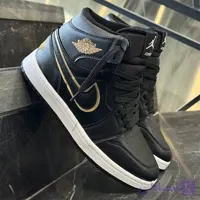 کفش کتانی مردانه نایک جردن 1 ساقدار مشکی طلایی Nike Jordan 1