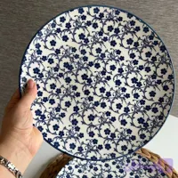 بشقاب پلوخوری گل آبی سایز26سانت برند دنی هوم