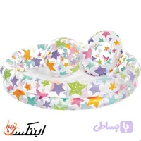 استخر بادی توپ و حلقه اینتکس شفاف طرح ستاره رنگی