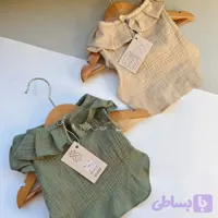 بلوز وال دخترانه یقه چین روکوپت