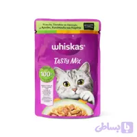 پوچ گربه با طعم گوشت بره ، مرغ و هویچ در سس مخصوص ویسکاس