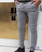 شلوار پارچه ای فاستونی طوسی روشن فول کش