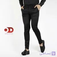 شلوار پارچه ای اسپرت فول کش مشکی مردانه - پارچه سابله اعلا