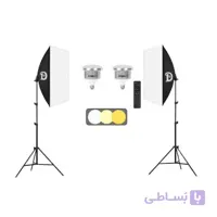 کیت دو شاخه ویدیو لامپ با سافت باکس و پایه کد N31005