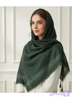 روسری زنانه مدل دور ریش حاشیه لمه قواره بزرگ