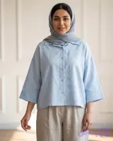 شومیز لینن کج راه زنانه مینا 2240