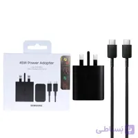 شارژر دیواری PD و فست Samsung مدل EP-T4511 45W به همراه کابل شارژ Type-C To Type-C – مشکی – اصلی (گارانتی 18 ماهه شرکتی)