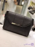 کیف دوشی چرم مشکی زنانه دخترانه با بند بلند ۲خونه