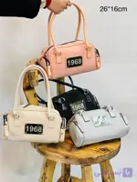 کیف شیک مجلسی اسپرت زنانه دخترانه طوسی جنس رویه ترک خارجی مشکی گلبهی صورتی