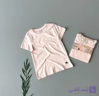 تیشرت ساده گلبهی بچگانه دخترانه پسرانه لوپیلو بیسیک نخ پنبه
