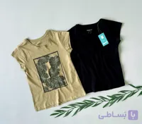 پک دوتایی تیشرت دخترانه بچگانه دخترکفشدوزکی نخ پنبه