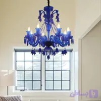 لوستر باکارات آبی کلاسیک ۸شاخه