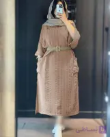 پیراهن بلند زنانه کوک دوزی سلین R156879