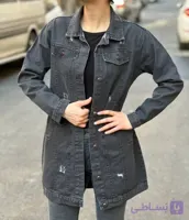 مانتو جین ذغالی زنانه EL284084