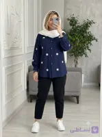 مانتو زنانه لینن نچرال دارای رنگبندی بابونه R271253