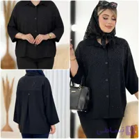 مانتو زنانه نگین دار مشکی EL135308