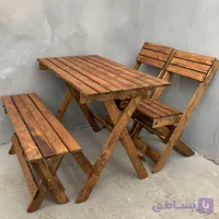 میز و نیمکت و صندلی چوبی تاشو کد 013