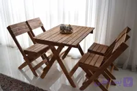 میز و صندلی چهار نفره چوبی تاشو کد 004