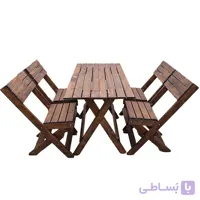 میز و صندلی چهارنفره چوبی تاشو کد 006