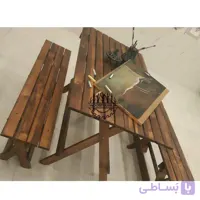 میز و نیمکت چوبی شش نفره کد 008
