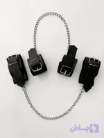 دستبند و پابند چرمی BDSM زنجیردار