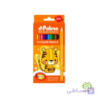 مداد رنگی 12 رنگ جعبه مقوا پالمو کد 3202 رنگ نارنجی