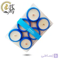 شمع سنگی 6 عددی آبی