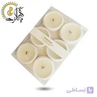 شمع سنگی 6 عددی سفید
