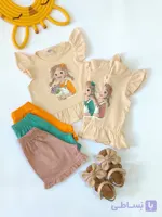 تاپ شلوارک دخترانه چیندار