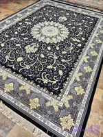 فرش طرح700 شانه 12 متری فرش ارزان تلناز سرمه ای