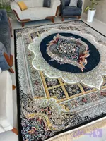فرش طرح مانلی ۷۰۰ شانه سرمه ای 6 متری فرش ارزان