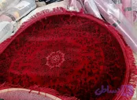 قالیچه ماشینی گرد۱×۱ تبریز زرشکی ضخیم ریزبافت