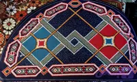 پادری گلیم تخفیفی سرمه ای ۸۰×۵۰