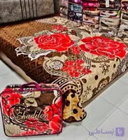 پتوی طرح گلبافت ساکدار۱نفره حراجی