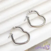 گوشواره قلبی استیل نقره‌ای