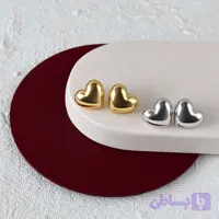 گوشواره میخی زنانه طرح قلب برجسته