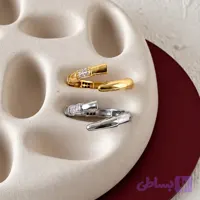 انگشتر زنانه دو سر باز طرح مارپیچ نگین‌دار