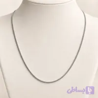 گردنبند استیل زنجیر ماری لوله ای نازک نقره ای