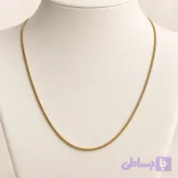 گردنبند استیل زنجیر ماری لوله ای نازک طلایی