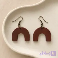 گوشواره چوبی دست ساز طرح نعل