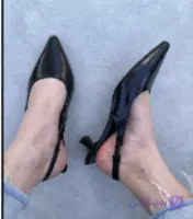 کفش زنانه لودوشکا پشت باز  ورنی مشکی کپی