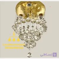 لوستر سقفی کریستالی مدل گوی  صفحه طلایی