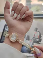 ساعت زنانه الینا مدل مرواریدی بند استیل
