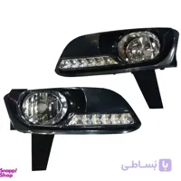 چراغ مه شکن جلو خودرو مدل دیلایت دار دورنگ مناسب برای پژو پارس بسته 2 عددی